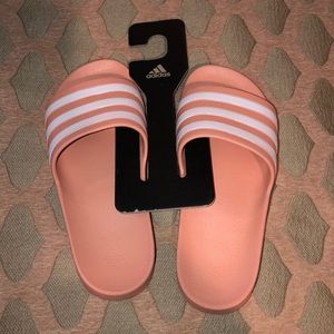Brand NIB Adidas Salmon (pinkish) Slides Size 6
